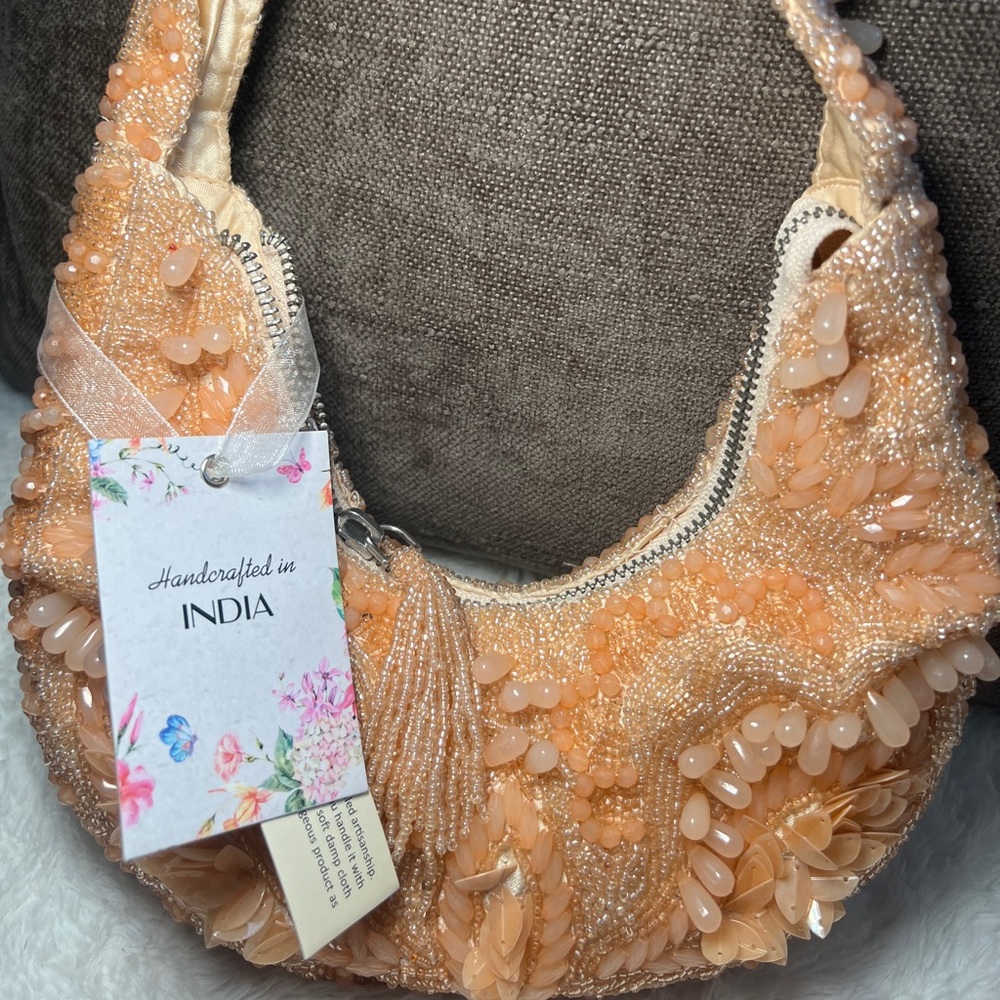 Orange Beaded Bag
